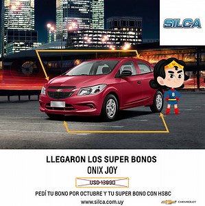 Llegaron a Silca los Bonos y los Super Bonos. 💥 Llevate tu Nuevo Chevrolet con un bono especial por Octubre y financiando con HSBC convertirlo en un Super Bono.📢 Contactanos por Whatsapp 📱 al 096109870 o al 096129843. ☎️ Fono ventas 24004078. Casa central: Gral. Pagola esq. Bv. Artigas Silca sinónimo de Chevrolet. | Silca