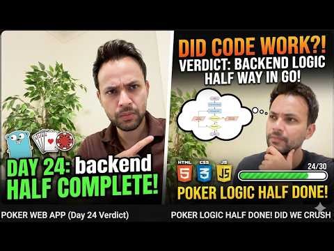 Day 24of 30day coding challenge - made significant progress in backend for poker app in go