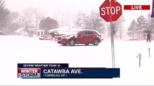 Snow coverage: Channel 9’s Erika Jackson in Cornelius