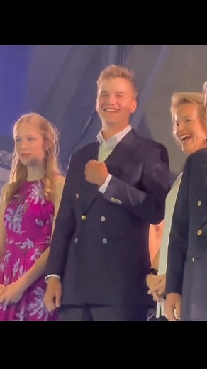 Prince Gabriël of Belgium on Instagram: "This is probably our first time seeing Prince Gabriël smiled/laughed widely. July 21, 2023 // Prince Gabriël together with his family attended the national day evening festivities. On the video, is Belgium’s Prime Minister De Croo giving a quick message: “Yes, good evening everyone. You know, I think it’s time for a party. Can we give it a try? Where is that party? Here’s that party! Where is that party? Here’s that party! And now, the only thing we do...