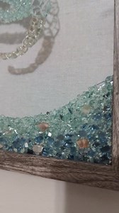 Gorgeous Ocean Wave Art in Seaglass Colored, Crushed Glass. Frame Color Options With Crushed Sea Shells and Sleek Clean Front. Great Gift! - Etsy