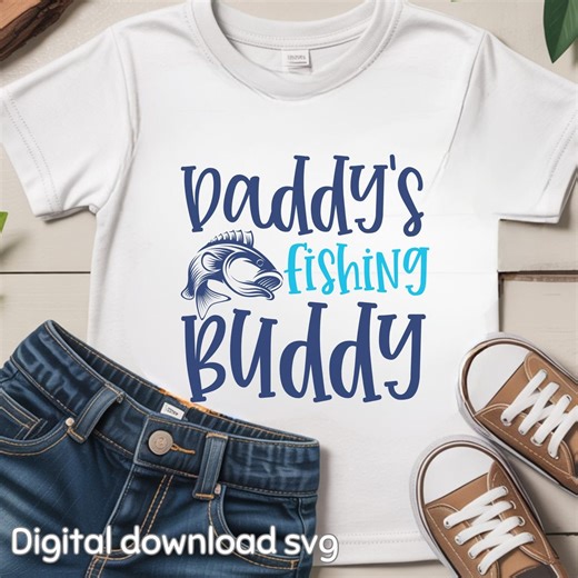 Daddy’s Fishing Buddy SVG: Kids Fishing Shirt Design (digital Download) - Etsy