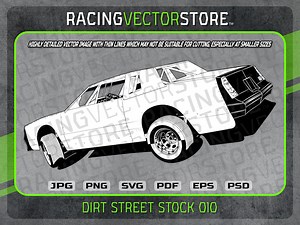 Dirt Track Street Stock Race Car Highly Detailed Vector Image in .svg .eps .pdf .png .jpg .psd & Affinity - Etsy