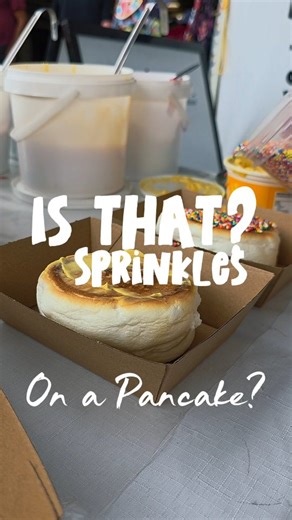 Stacks on Instagram: "Is that hundreds and thousands sprinkled on a fluffy cloud of pancake? 🌈🌈🌈🌈 Yep. Does it come with a juice bomb? Also yep. School holidays are in full swing and we’re fully leaning into the chaos, the sugar, and the smiles. Kids are obsessed. Parents… spoil the kiddos 😌🧃🥞 See y'all at 9am Stacks fam 🤘"