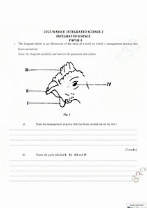 2025 WASSCE INTEGRATED SCIENCE 3INTEGRATED SCIENCEPAPER 3Th... | Filo