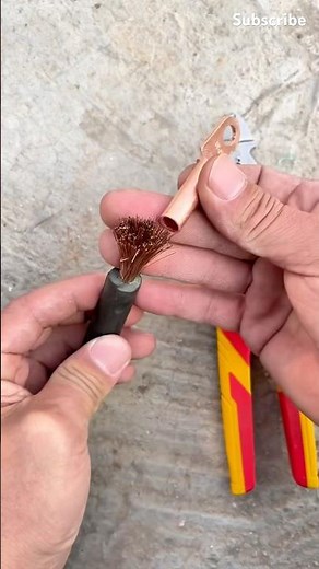 A handy tip for installing copper lugs on cables #skills #shorts