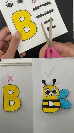 B is For Bee | Alphabet Letters Craft | Letter B Scissor Skills For Kids | Fun Bee Craft #beecraft