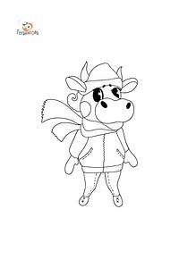 Kawaii cow coloring page ♥ Online and Print for Free!