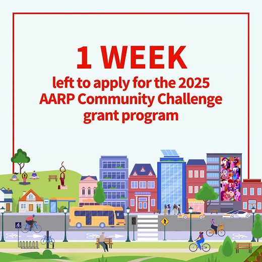 📢 ANNOUNCEMENT! Just one more week to get your community's application submitted for this year's Community Challenge Grant program. Get details and apply at http://aarp.org/CommunityChallenge?cmp=SNO-FB-LC-SD&socialid=16139674126 | AARP South Dakota