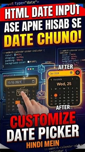 Making date picker by HTML for beginners 💻 🚀 | Web Development Hindi #html #shorts #coding #frontend