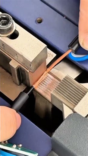 the process of connecting cables using a machine