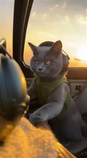 Watch as the monkey pilot and his cat assistant successfully land the plane. #funny #foryou #video