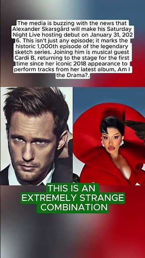Alexander Skarsgård And Cardi B To Headline Milestone SNL