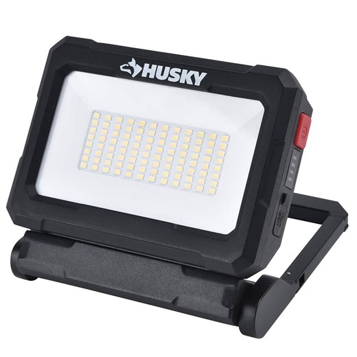 Check The Home Depot's Q&A Before Buying: Husky 2500 Lumens Dual Power Rechargeable Battery or Solar Powered LED Work Light
