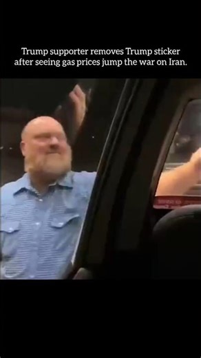 Trump supporter removes Trump sticker