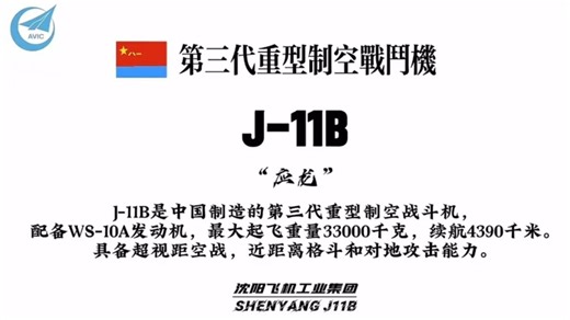 三代重型制空战机——J-11B 代号“应龙”