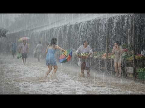 SCARY ! !🌧️⚡Extreme Thunderstorms and Heavy Rain in Indonesia 🌧️Soothing Sound for Sleep & Relaxing