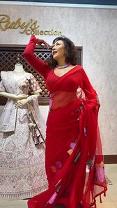 22K views · 681 reactions | Ruby’s Collection typical Nepali fulbutte chiffon sari in red and rani 015426306 9851024040 | Ruby's Collection | Facebook