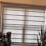 Cordless Zebra Blinds for Windows - Customizable Light Filtering & Blackout Zebra Shades, Dual Layer Light Control Window Blinds, Easy Install Zebra Roller Shade, Pure White, 24" W x 44" H