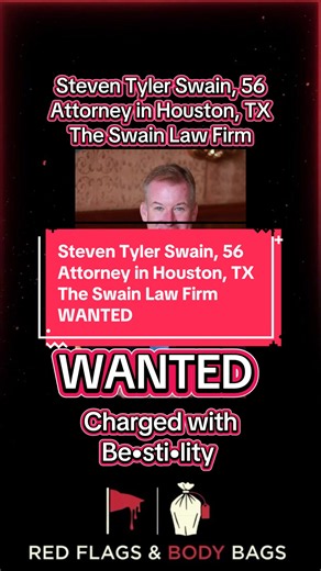 HOUSTON ATTORNEY WANTED: Steven Tyler Swain, 56, charged with felony best••l•ty after wife caught him on home security cameras having s•• with their family French bulldog She allegedly found multiple videos of him performing s•• acts on their dog named Shipley. Now he has an active arrest warrant and is still on the run. #CrimeNews #truecrimetok #truecrime #stevenswain