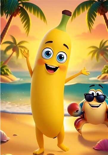 🦀🍌 Mr.Banana & Crab Beach Dance 🌴🎶 #MrBanana #BeachDance #ChickenBanana #KidsAnimation #FunnyDance