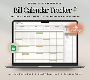 Bill Tracker Spreadsheet Bill Calendar Google Sheets Monthly Smart Bill Planner Payment Dashboard Editable Budget Calendar Personal Finance - Etsy Canada