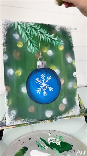 Beginner Christmas ornament acrylic painting tutorial! 🎄🎨 #Christmas #diyideas #painting #beginner