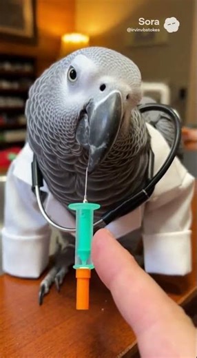The parrot accepted to take the injection From the doctor! #parrot #funny
