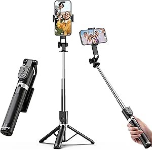 UBeesize Selfie Stick Tripod for iPhone and Android, 52'' Extendable Phone Tripod Stand with Remote, Portable Selfie Sticks with Phone Holder for Video Recording & Travel