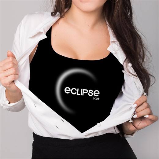 Eclipse 2026 SVG PNG PDF | Solar Eclipse Design | Minimal Moon Ring Graphic | Space Astronomy Cut File for Cricut Sublimation