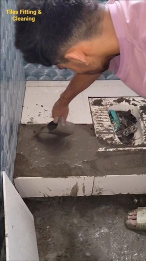 How to install tiles on a bathroom floor seating area #floortilefitting #seatingarea #tilesfitting