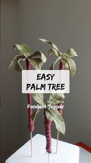 Easy Palm Tree Fondant Tutorial / Coconut Tree Cake Topper Tutorial #caketutorial #cakedecorating
