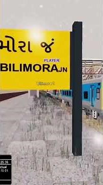 🚆 12935 Bandra Surat Intercity Arriving at Bilimora 🚉 | Powerful Crossing with a Goods Train |