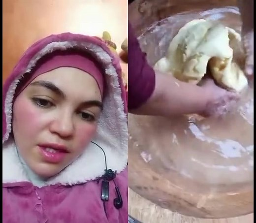 ‏#زبده بالماء البارد لاستخراج الحليب منها