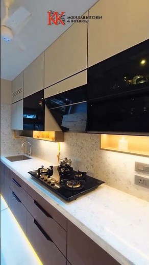 Luxury Semi-Open Parallel Modular Kitchen in Vile Parle, Mumbai | KK Modular Kitchen