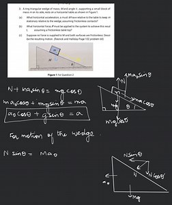 A ring triangular wedge of mass, M and angle \theta, supporting... | Filo