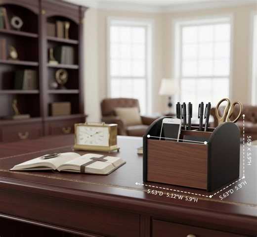 Rotating Wooden Remote Control Organizer Desk Storage Caddy for Living Room TV Stand - Etsy