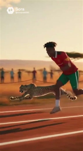 Ishowspeed racing a cheetah #ai #sora #fyp #shorts