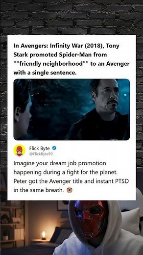 Avengers Infinity War 2018 Tony Stark Promotes Spider-Man to an Avenger