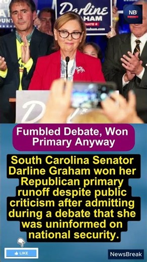 Fumbled Debate, Won Primary Anyway |#DarlineGraham, #SouthCarolina, #SenatePrimary, #GOP, #USNews,