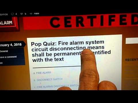 NICET Fire Alarms Level 1 Pop Quiz Answer