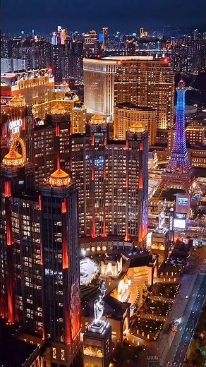 Macau Night Skyline ✨ | Las Vegas of China 🇲🇴 #shorts#viral #travel #trending