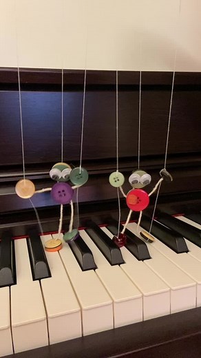 Button Puppet Dancers on Piano: Happy Vibes