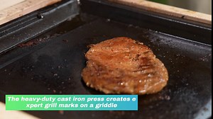 Yoehka Cast Iron Grill Press-2PCS, Heavy Duty Bacon/Burger/Griddle/Chef Press with Wood Handle, Perfectly Grilled Steak,Meat,Sandwich,Panini, 2.25lbs Cooking Weight,Rectangle(8.27"×4.25"×3.35”in)