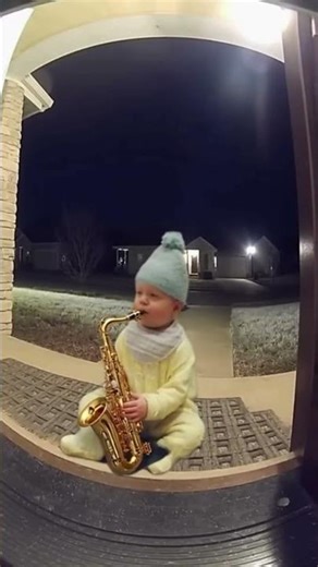 Newborn Baby Caught Playing Jazz on Ring Camera