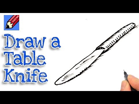 Learn how to draw a knife Real Easy | Step by Step with Easy - Spoken Instructions