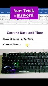 Insert date and time in msword trick #vacancyguru #computer #exceltraining #followers #viralreels #exceltricks #exceltips #excel #bmw #reels | Vacancy Guru