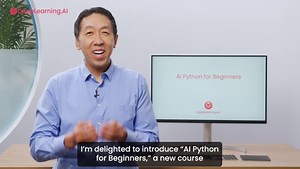 We're excited to announce that the final courses of AI Python for Beginners are available starting today, bringing more hands-on learning and practical projects to get experience coding with Python, supported by an AI companion! Here's what you can look forward to in the new courses: 📄 Use Python to read data from documents, store it, and analyze it with AI to find key insights, like identifying restaurant names in food blogs. 🔄 Automate repetitive data analysis tasks with Python, and save the