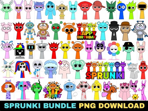 Sprunki Characters PNG Clipart, Birthday Party Decor (digital Download) - Etsy UK