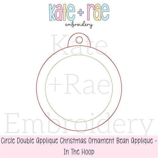 Circle Bean Stitch Applique Christmas Ornament in the Hoop Embroidery Design • in the Hoop Embroidery Design Digital Download - Etsy
